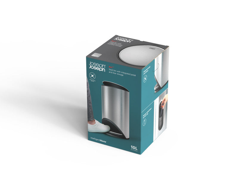 Joseph Joseph Arc 10L Bin - Stainless Steel - Cafe Supply