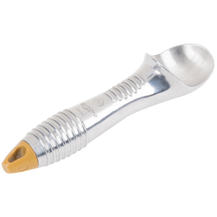 2-ounce aluminum ice cream scoop with gold end - Cafe Supply