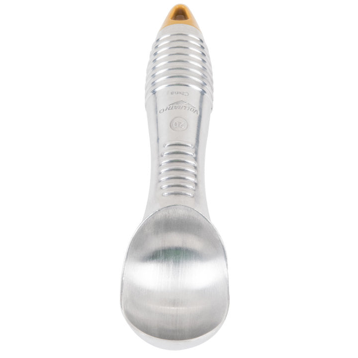 2-ounce aluminum ice cream scoop with gold end - Cafe Supply