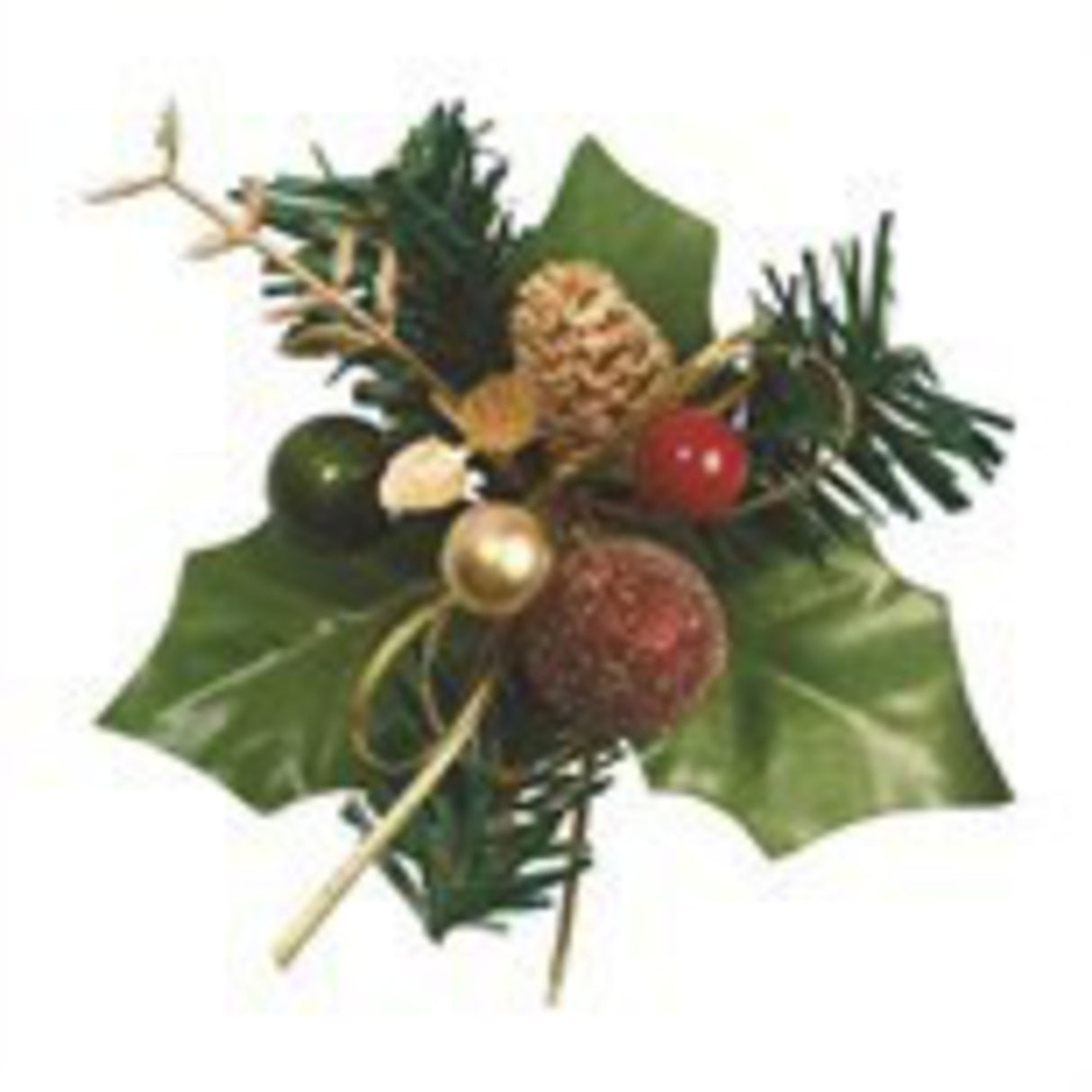 Holly & Bauble Red/Gold 70mm - Cafe Supply