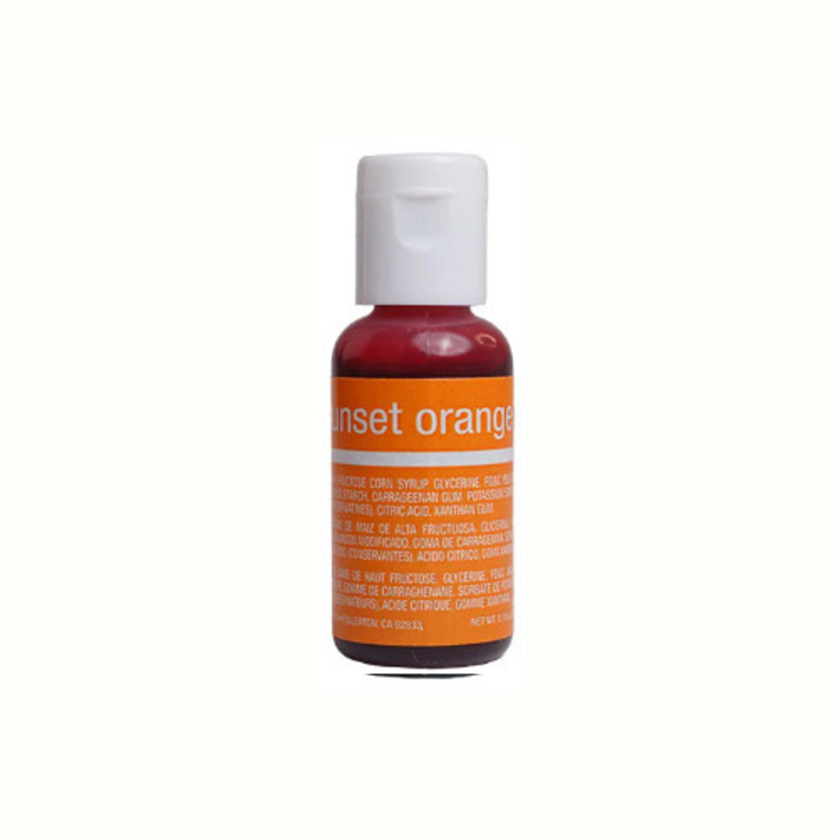Chefmaster Liqua Gel Sunset Orange .70oz Bottle - Cafe Supply