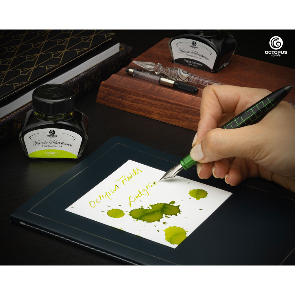 Octopus Fluids Fountain Pen Ink Lime Green (Lindgrun) 30ml - Cafe Supply