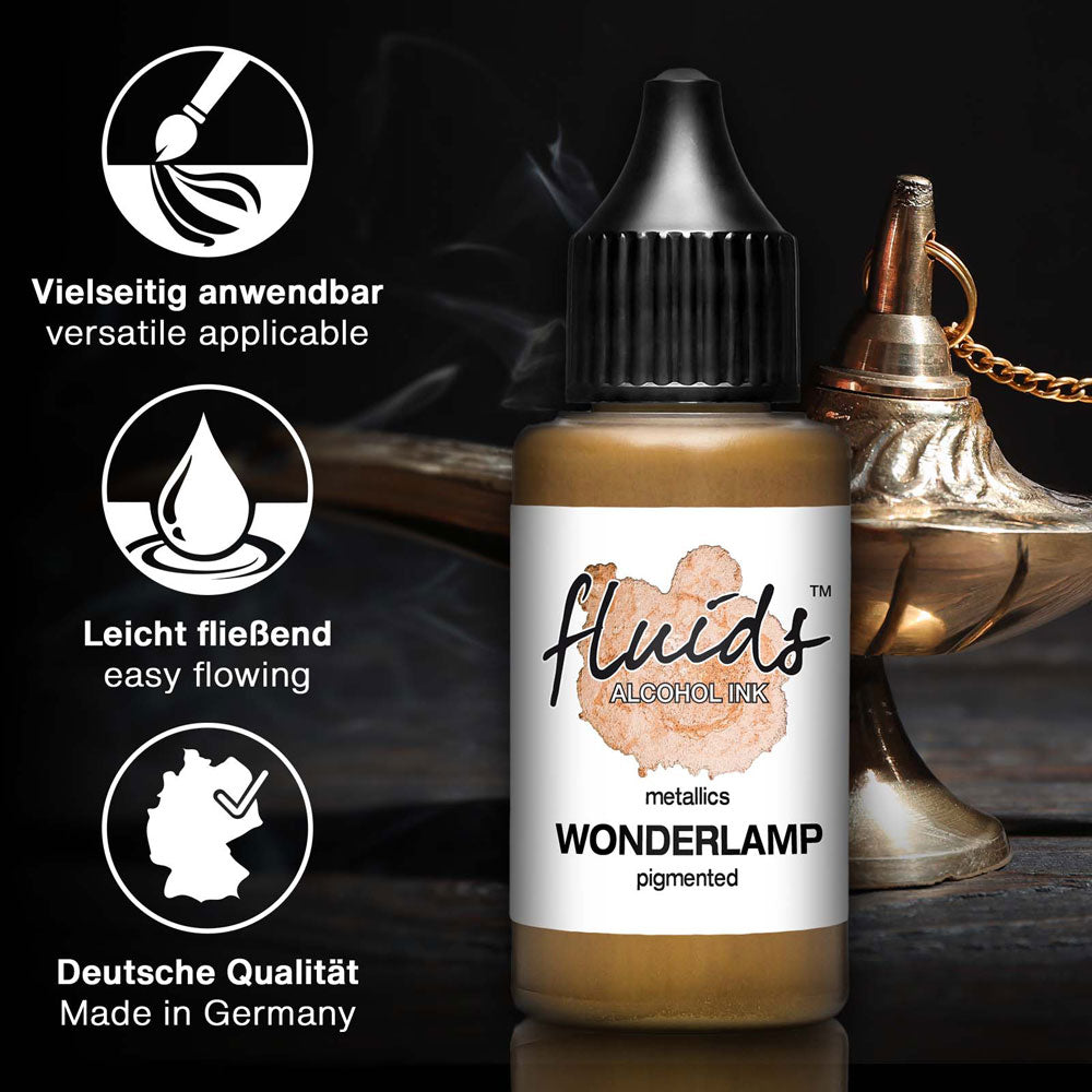 Octopus Fluids Alcohol Ink Wonderlamp Gold Metallic 30ml - Cafe Supply