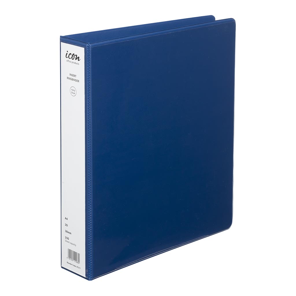 Icon Insert Binder A4 2D 38mm Navy Blue - Cafe Supply