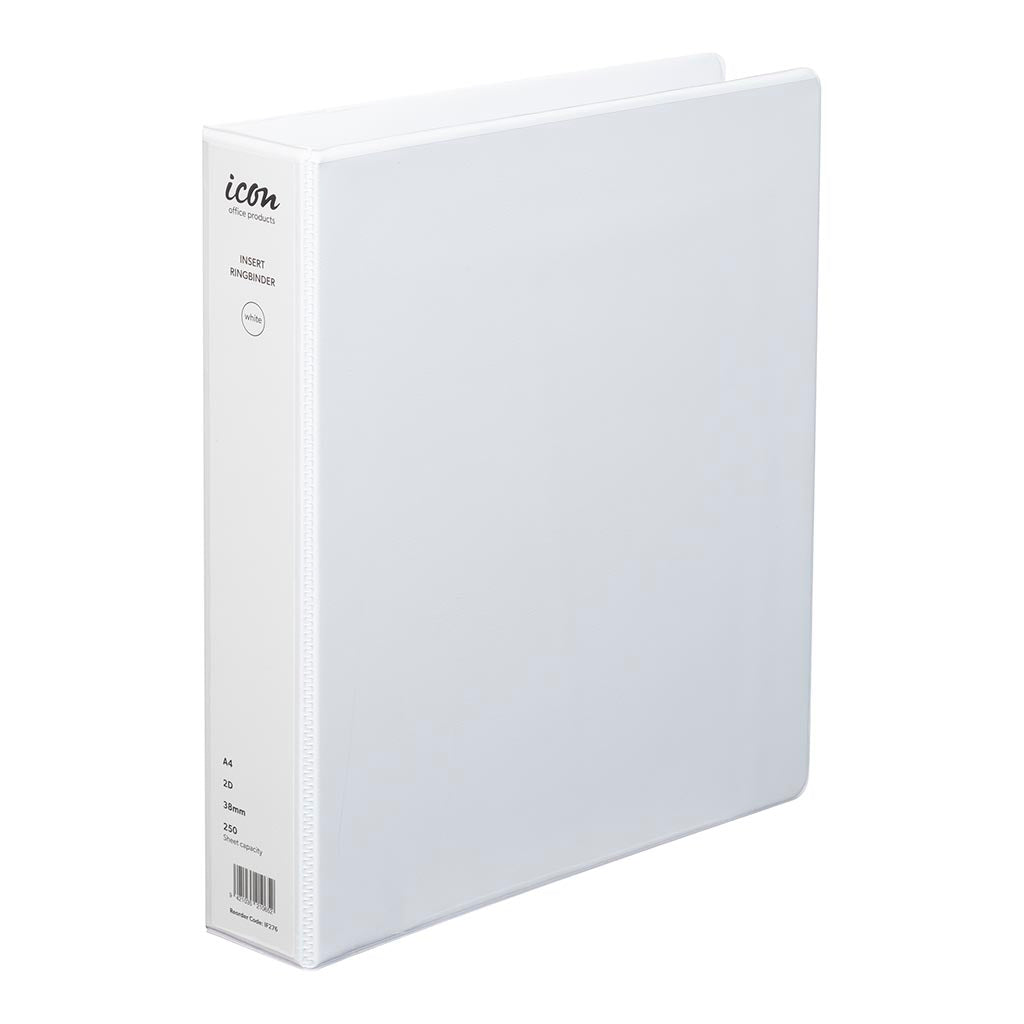 Icon Insert Binder A4 2D 38mm White - Cafe Supply