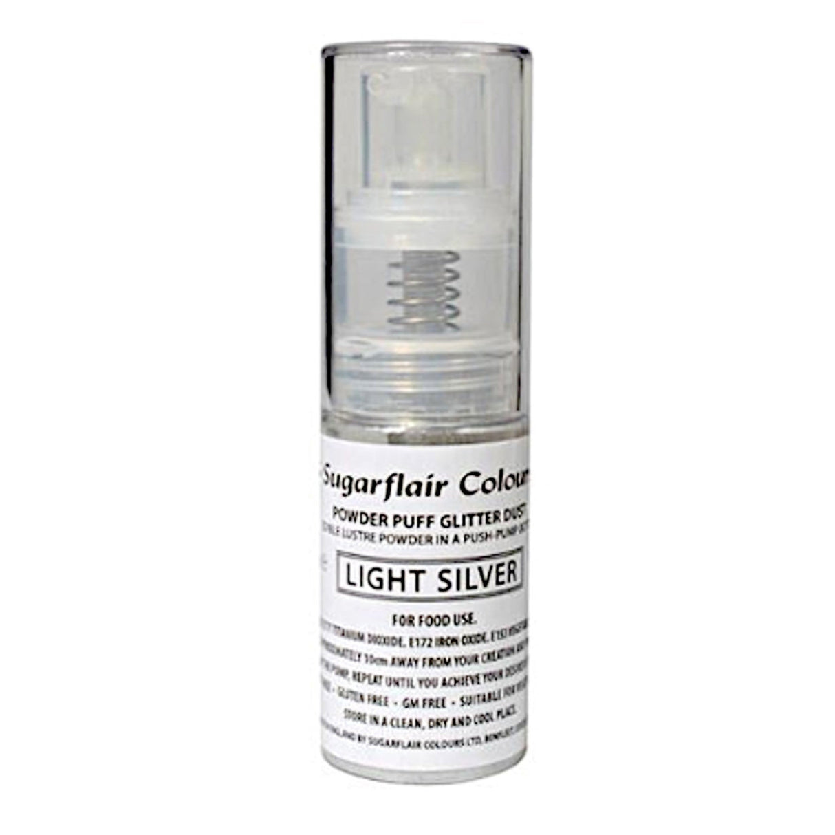 Sugarflair Edible Light Silver Lustre (Pump) 10gm - Cafe Supply