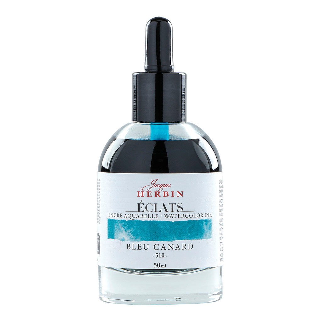 Jacques Herbin Eclats Watercolour Ink 510 Teal 50ml - Cafe Supply
