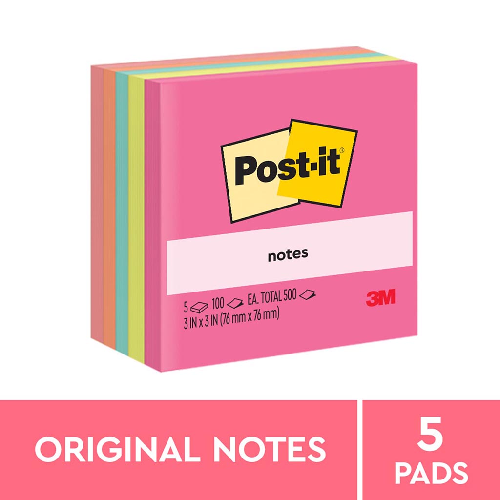 Post-it Notes 654-5AN 76x76mm Poptimistic (Cape Town), Pack of 5 - Cafe Supply