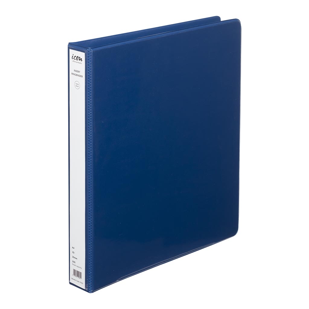 Icon Insert Binder A4 2D 26mm Navy Blue - Cafe Supply