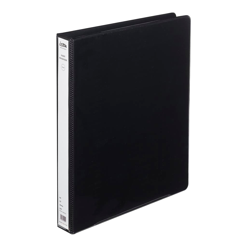 Icon Insert Binder A4 2D 26mm Black - Cafe Supply