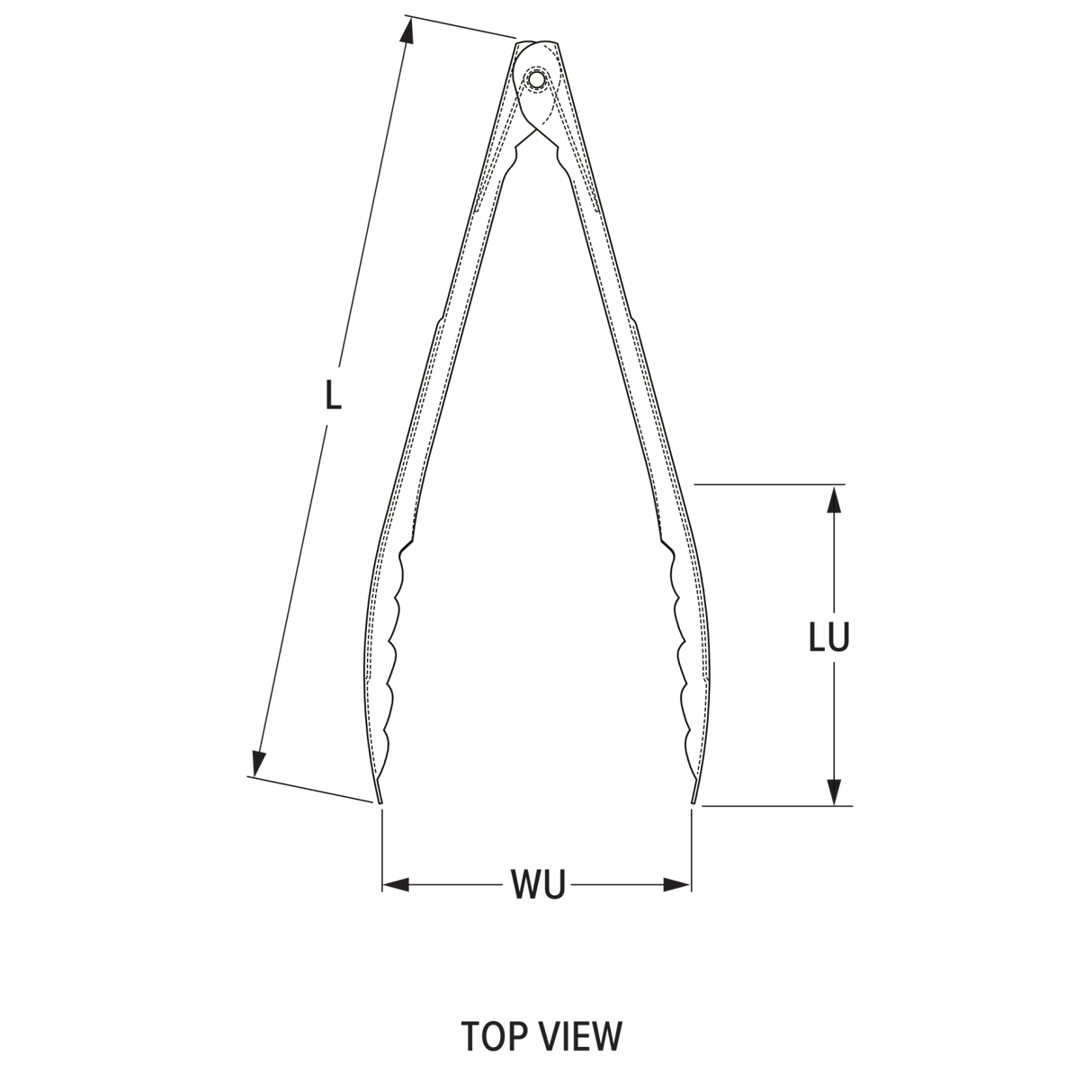 12-inch heavy-duty 20-gauge stainless steel utility tong - Cafe Supply