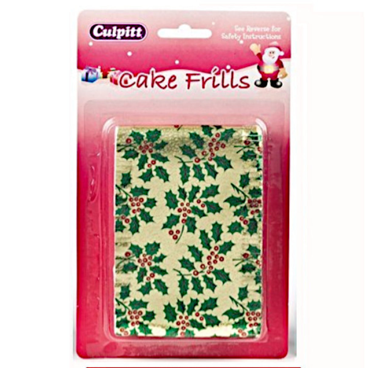 Christmas Frill Gold Green Holly (914mm, 83mm width) - Cafe Supply