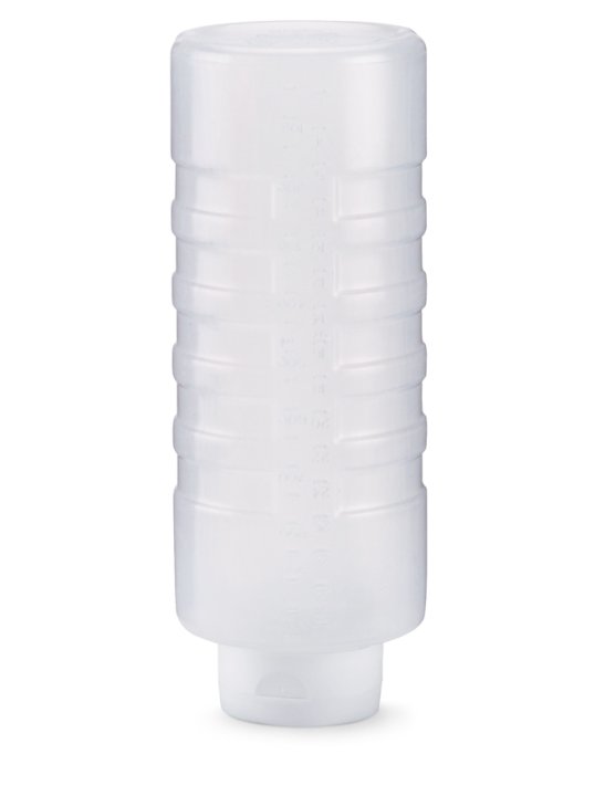 32-ounce Traex® Color Mate clear squeeze dispenser with FlowCut™ cap - Cafe Supply