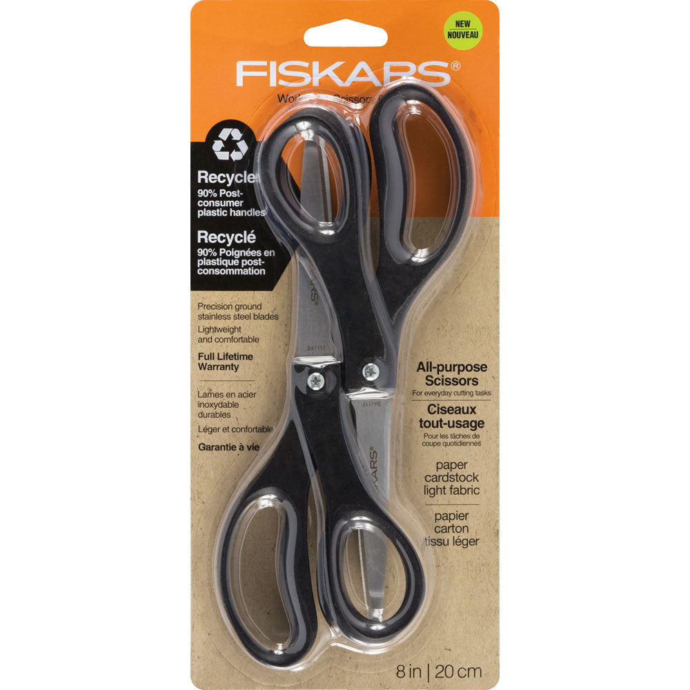 Fiskars Performance Scissors Recycled 8 inch Pk2 - Cafe Supply