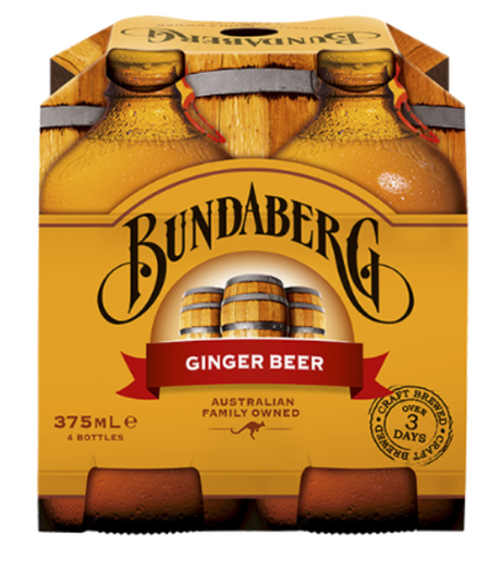 Bundaberg Ginger Beer 4 x 375ml - Cafe Supply