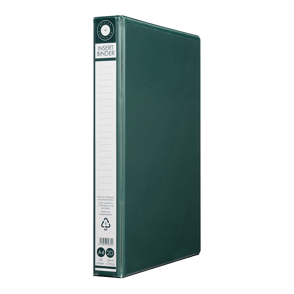OSC Insert Binder A4 2D 25mm Green - Cafe Supply
