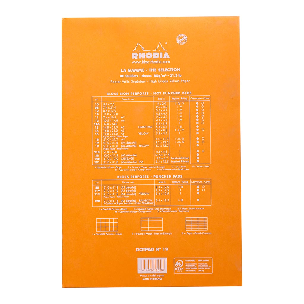 Rhodia dotPad No. 19 A4+ Orange - Cafe Supply