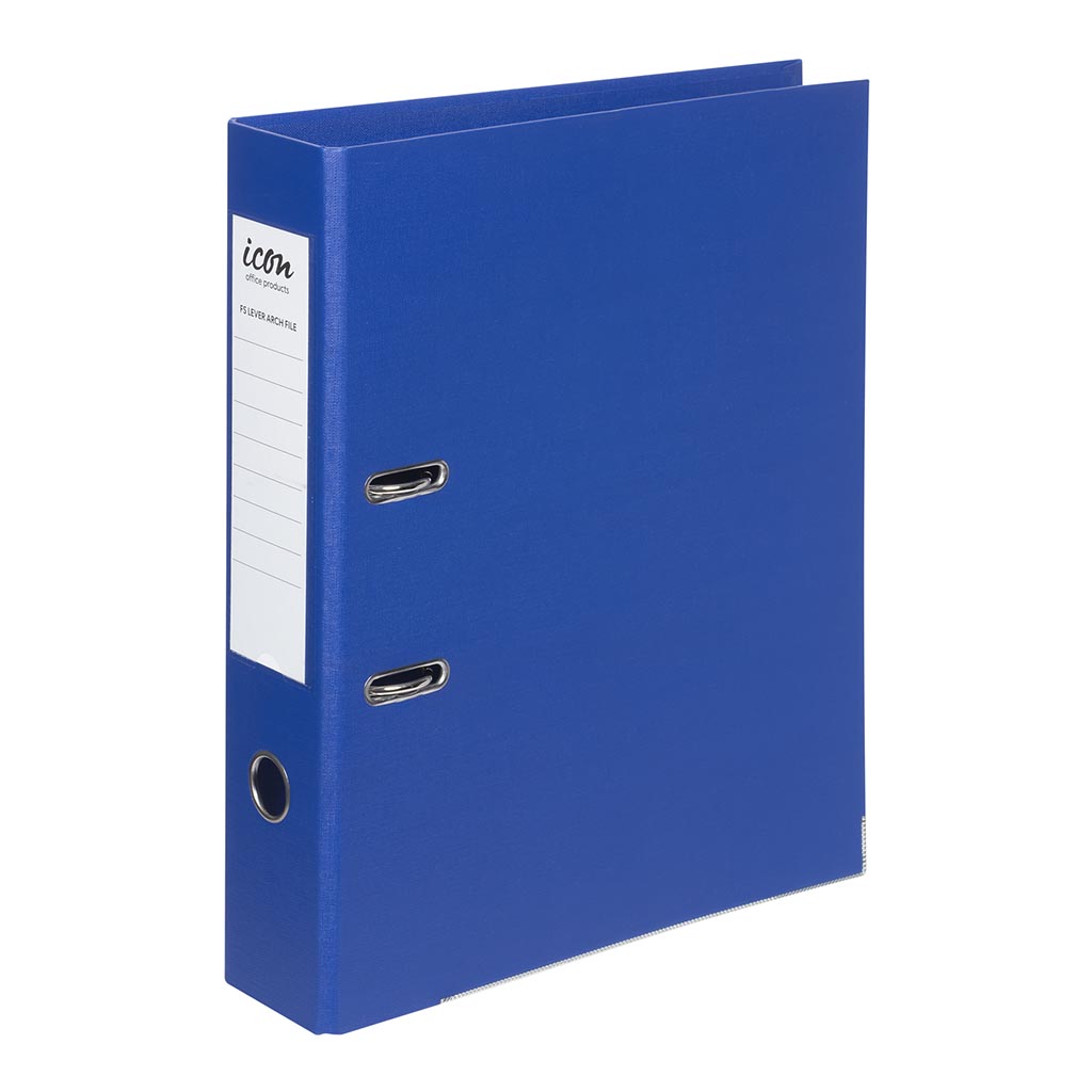 Icon Lever Arch File FS Linen Royal Blue - Cafe Supply