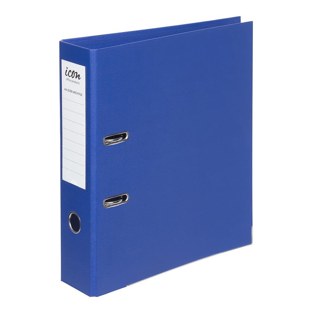 Icon Lever Arch File A4 Linen Royal Blue - Cafe Supply