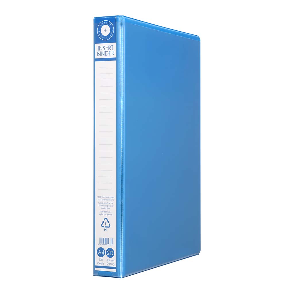 OSC Insert Binder A4 2D 25mm Blue - Cafe Supply