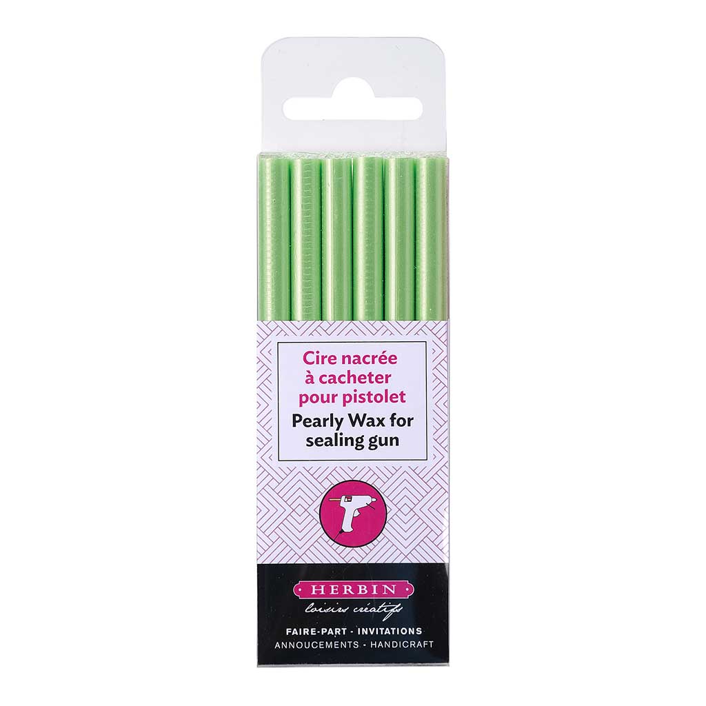 Herbin Wax Gun Sticks Pearly Green, Pack of 6 - Cafe Supply