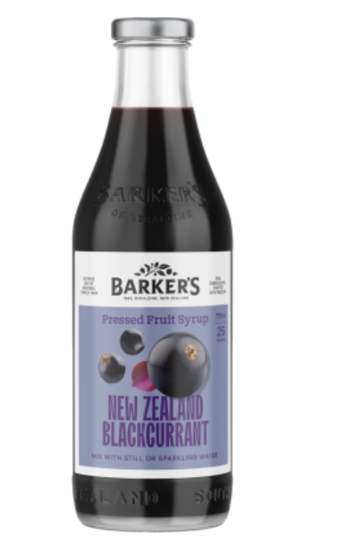 Barker's New Zealand Blackcurrant Pressed Fruit Syrup 710ml - Cafe Supply