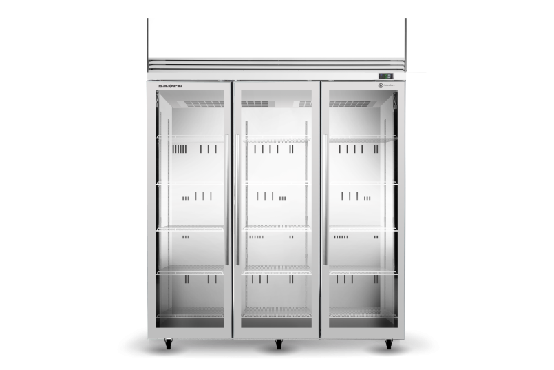 Skope TMF1500N-AC 3 Glass Door Display or Storage Freezer, Lit Sign - Cafe Supply