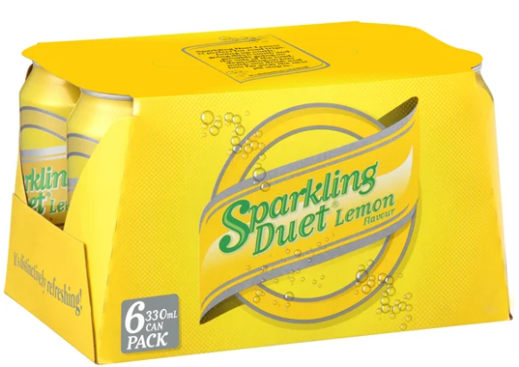 Schweppes Sparkling Duet Lemon Soft Drink Cans 6 x 330ml - Cafe Supply