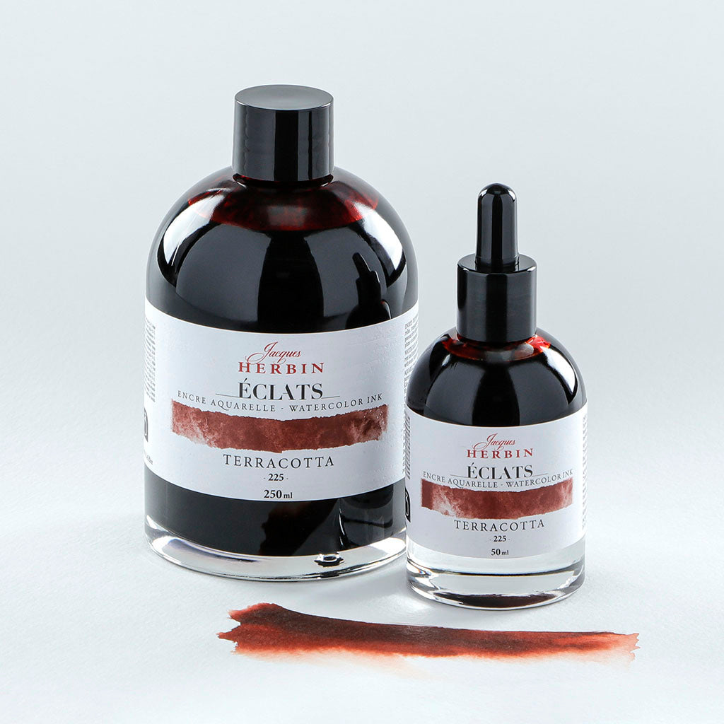 Jacques Herbin Eclats Watercolour Ink 225 Terracotta 50ml - Cafe Supply