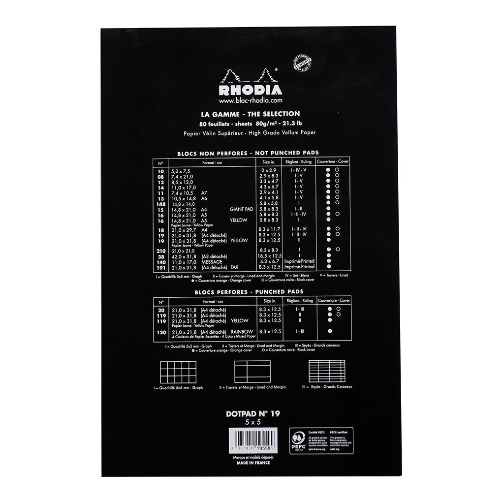 Rhodia dotPad No. 19 A4+ Black - Cafe Supply