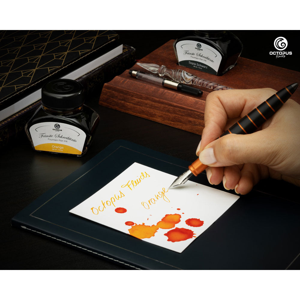 Octopus Fluids Fountain Pen Ink Orange 30ml - Cafe Supply
