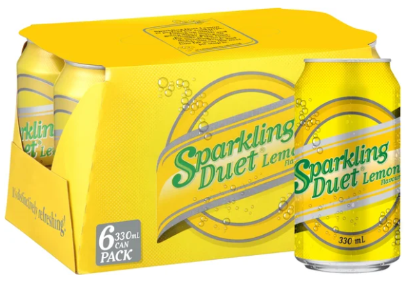 Schweppes Sparkling Duet Lemon Soft Drink Cans 6 x 330ml - Cafe Supply