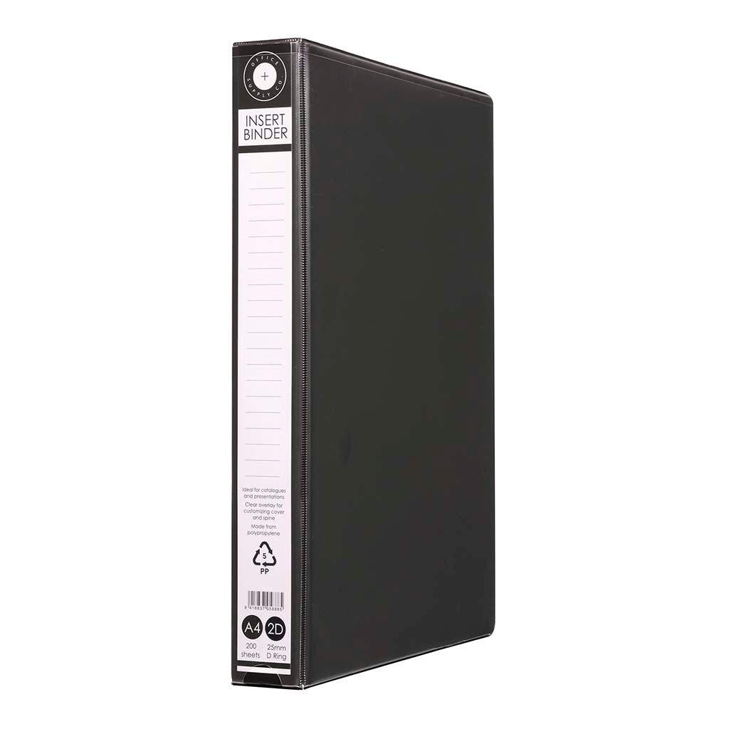 OSC Insert Binder A4 2D 25mm Black - Cafe Supply