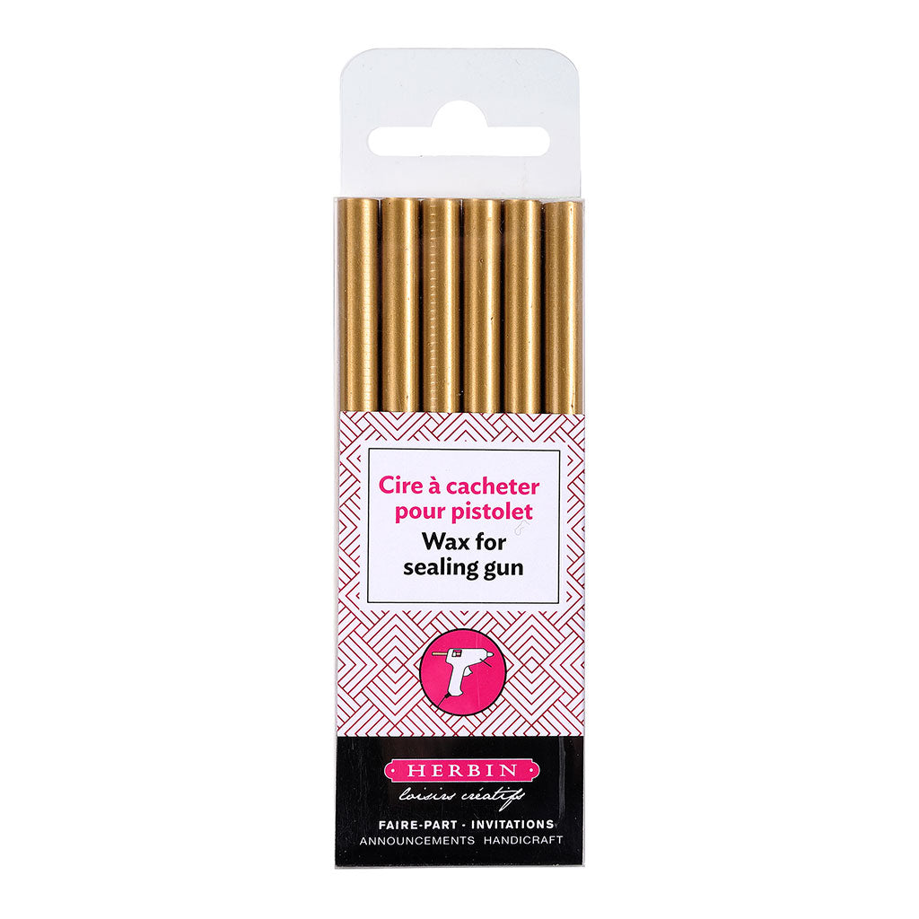 Herbin Wax Gun Sticks Gold, Pack of 6 - Cafe Supply