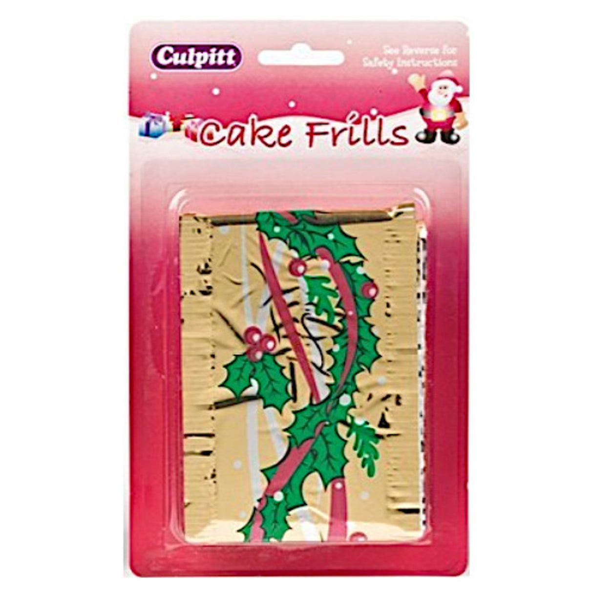 Christmas Frill Metallic Gold Holly (914mm, 83mm width) - Cafe Supply