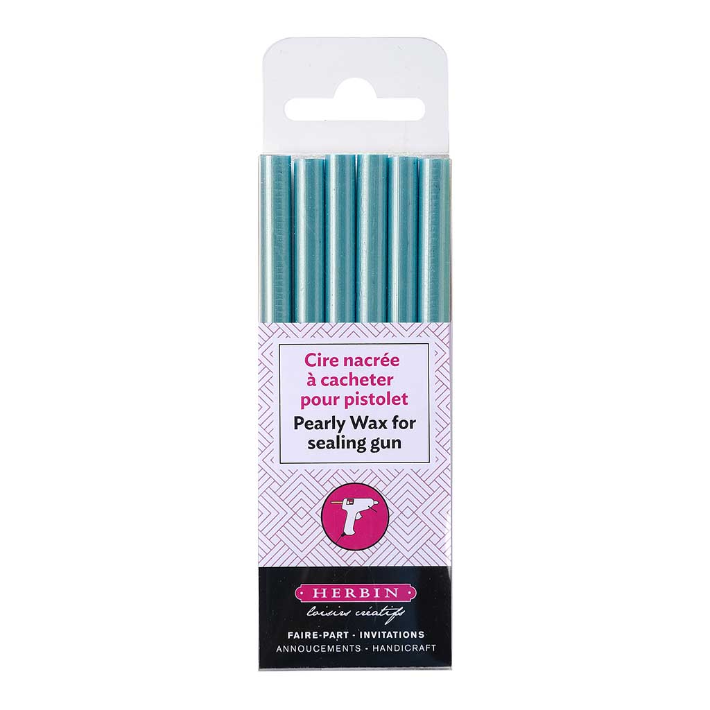 Herbin Wax Gun Sticks Pearly Azure Blue, Pack of 6 - Cafe Supply