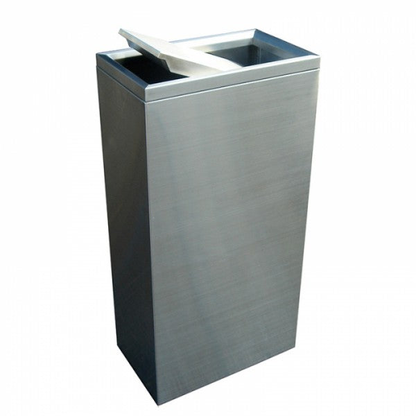 40L Rectangular S/S Swing Top Bin - Cafe Supply