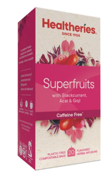 Healtheries Superfruits With Blackcurrant Acai & Goji Tea Bags 20pk - Cafe Supply