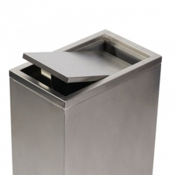 40L Rectangular S/S Swing Top Bin - Cafe Supply