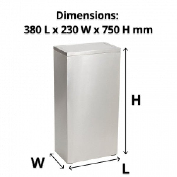 40L Rectangular S/S Swing Top Bin - Cafe Supply