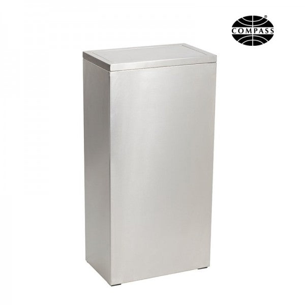 40L Rectangular S/S Swing Top Bin - Cafe Supply