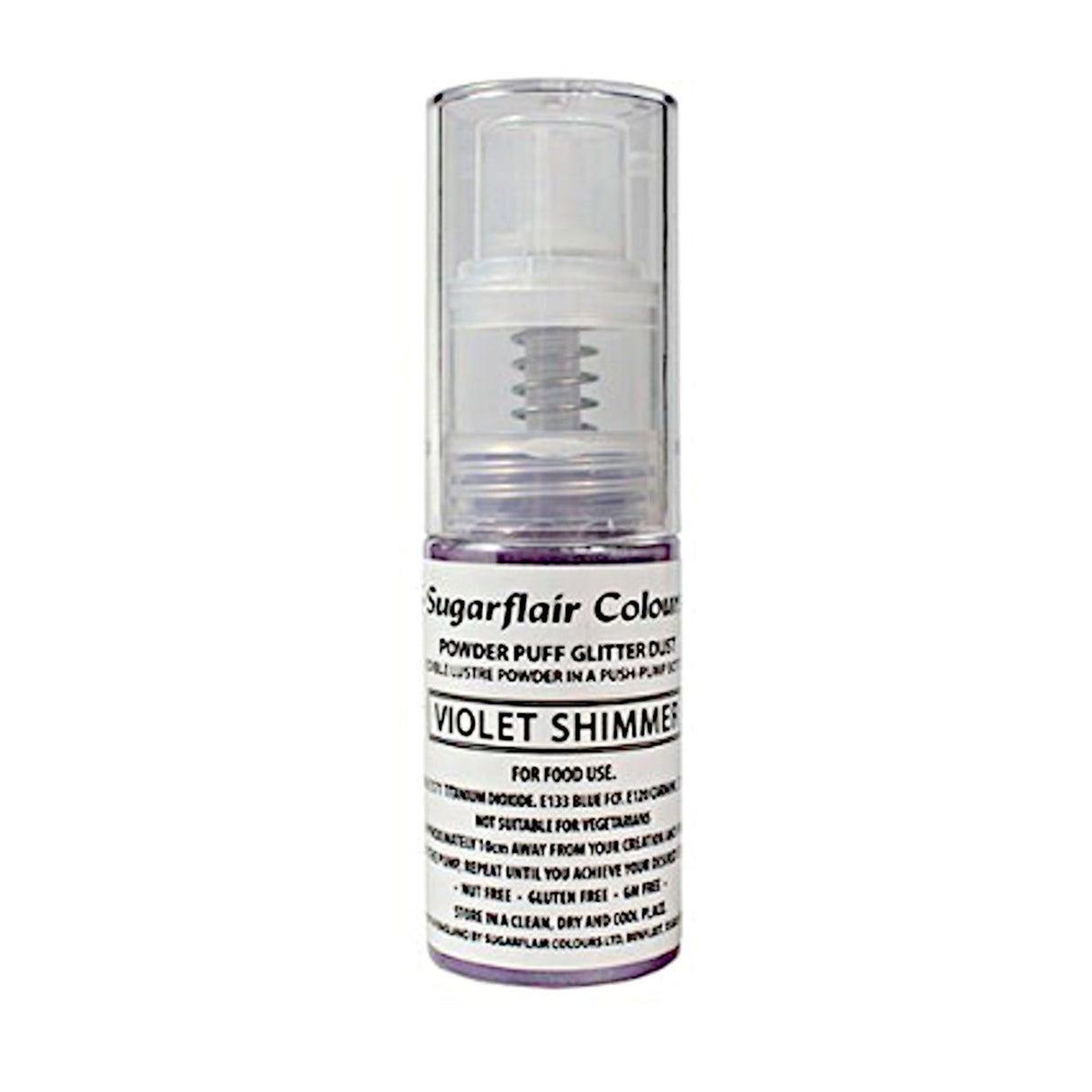 Sugarflair Edible Violet Shimmer Lustre (Pump) 10gm - Cafe Supply