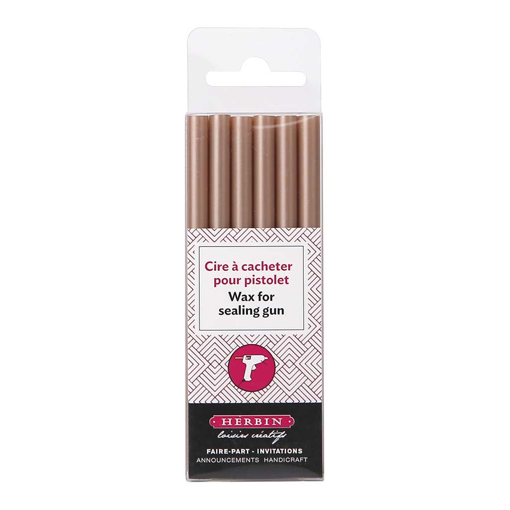 Herbin Wax Gun Sticks Rose Gold, Pack of 6 - Cafe Supply