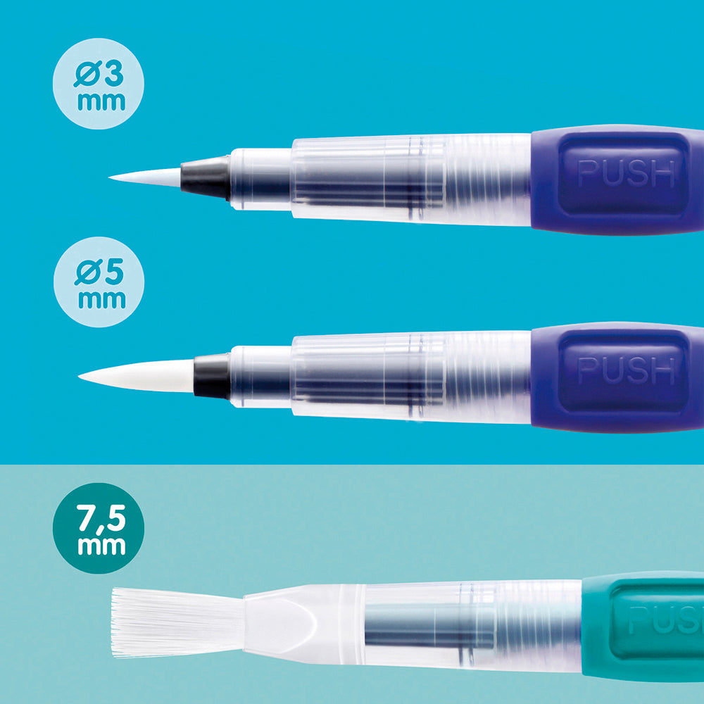 Milan Refillable Water Brush Set Pack 3 - Cafe Supply