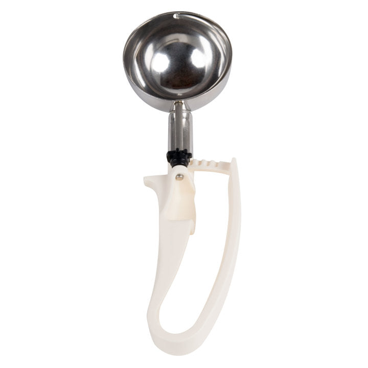 3 ⅕-ounce disher with ivory squeeze handle - Cafe Supply