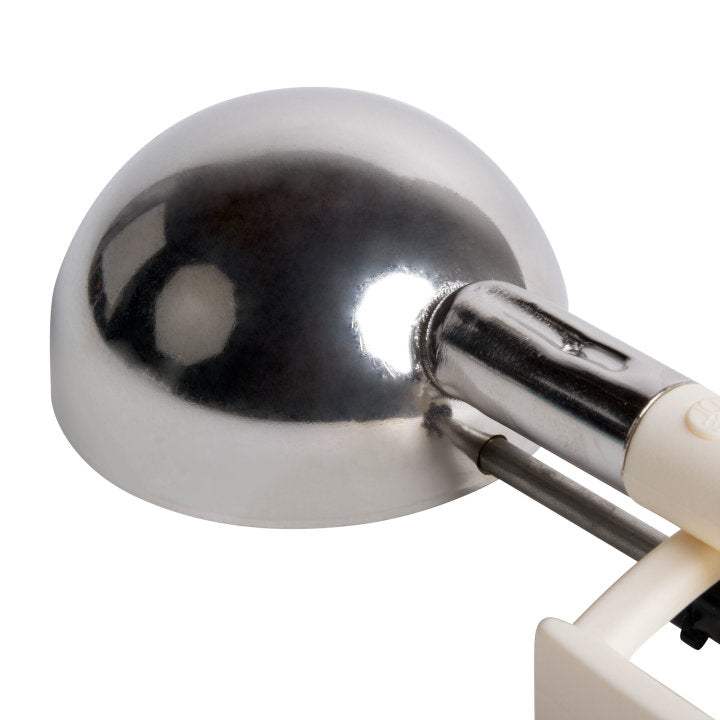 3 ⅕-ounce disher with ivory squeeze handle - Cafe Supply