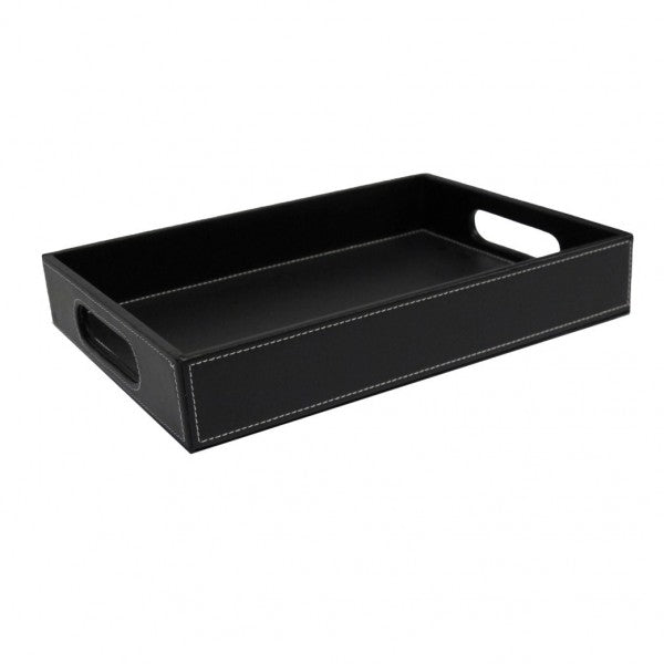 Black Leatherette Tray 300x220x50mm - Cafe Supply