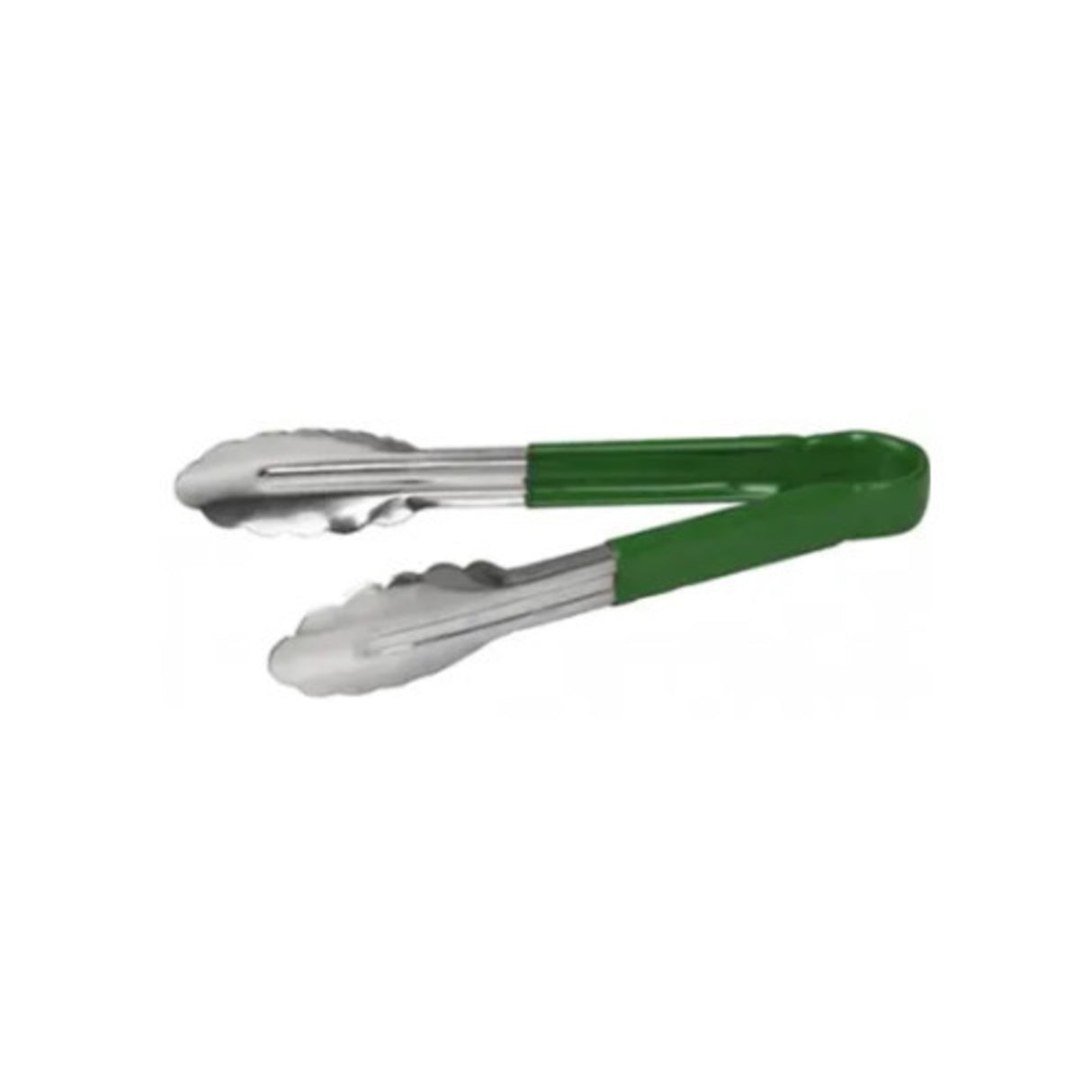 23cm Stainless Steel Tong, Green Handle - Cafe Supply