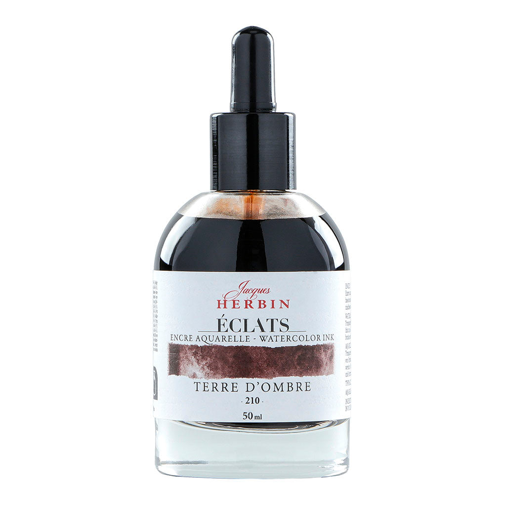 Jacques Herbin Eclats Watercolour Ink 210 Umber 50ml - Cafe Supply