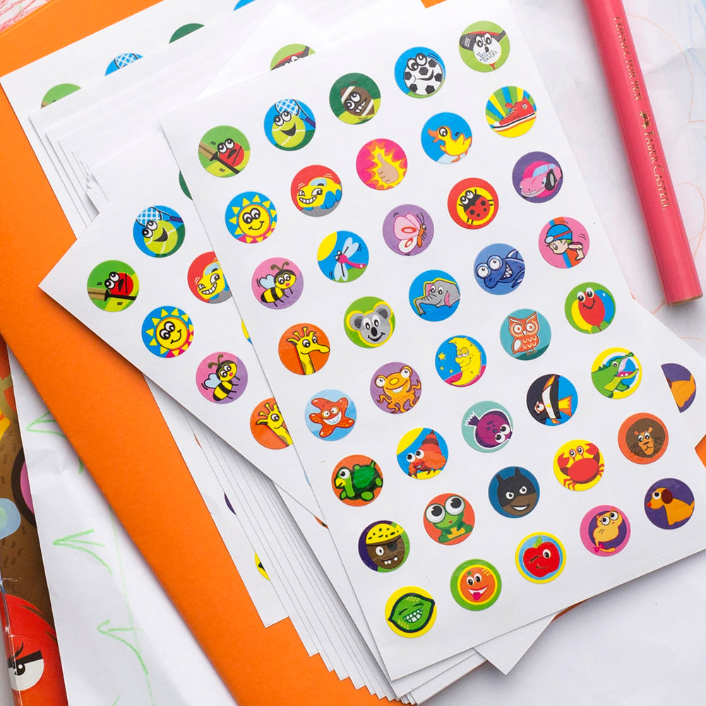 Avery Merit Stickers Mini Assorted Animals Round 13mm 800 Pack - Cafe Supply